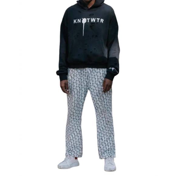 NEW KNOTWTR men's wolverine hoodie in black/grey